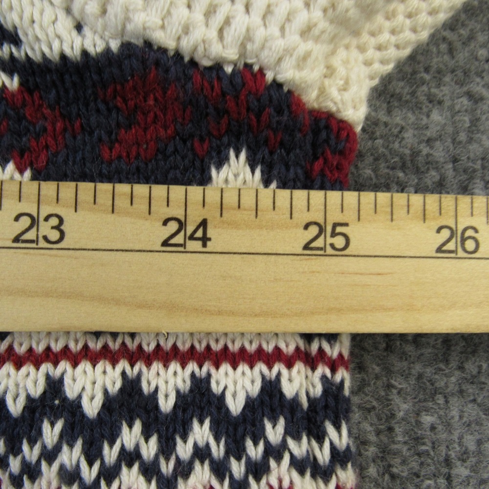 IZOD Sweater Mens XL White 1/4 Zip Mock‎ Neck Fair Isle Pullover Waffle Knit Ski - Picture 9 of 11